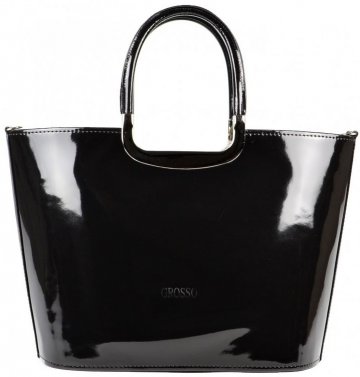 Luxusní kabelka černá lakovaná S7 GROSSO