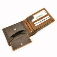 Kožená šedá pánská peněženka RFID v krabičce WILD