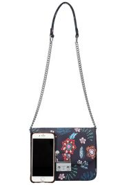 Crossbody dámská kabelka na řetízku v květovaném motivu XS7033 modrá