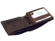 Hnědá pánská kožená broušená peněženka v krabičce WILD