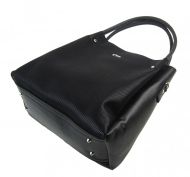Černá dámská kabelka s rastrem S726 GROSSO