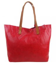 Velká červená shopper dámská taška s crossbody uvnitř