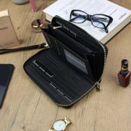 Gregorio luxusní černá dámská kožená peněženka v dárkové krabičce