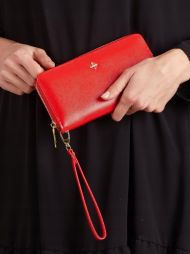 Červená praktická dámská zipová peněženka v dárkové krabičce