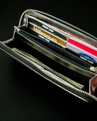 Pierre Andreus Černá metalická dámská kožená peněženka RFID v dárkové krabičce