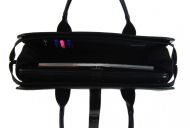 Černá vroubkovaná elegantní dámská aktovka / taška na notebook 15.6" ST02 GROSSO