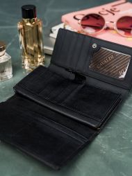 Cavaldi černo-modrá dámská kroko peněženka kůže/PU v dárkové krabičce