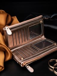Prostorná zlatá dámská peněženka v krabičce MILANO DESIGN