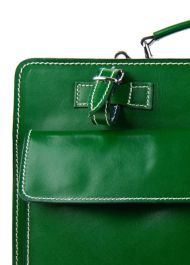 Moderní smaragdově zelená pánská aktovka z pravé italské kůže DIVA