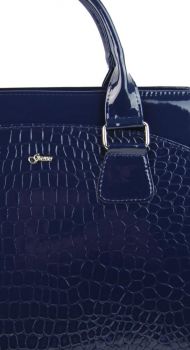 Dámská elegantní taška na notebook modrý lak ST01 15.6&quot; GROSSO