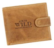Koňakově hnědá pánská peněženka z broušené kůže RFID v krabičce WILD
