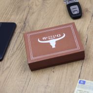Hnědá pánská kožená peněženka RFID v krabičce WILD