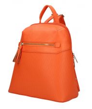 Korálově oranžový módní dámský batůžek s čelní kapsou AM0065
