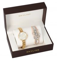 SKYLINE dámská dárková sada zlaté hodinky s náramkem 2950-11