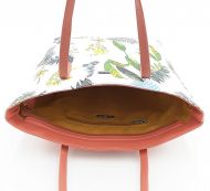 DAVID JONES Oranžová dámská kabelka přes rameno v květovaném designu 6306-4