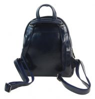 Malý inkoustově modrý lesklý dámský batůžek / kabelka 4827-TS