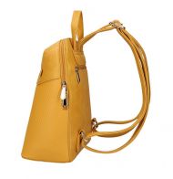 Žlutý módní dámský batůžek s čelní kapsou AM0065