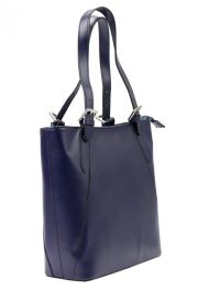 Velká modrá kožená dámská kabelka přes rameno L Artigiano