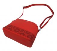 Červená crossbody dámská kabelka s čelní kapsou TESSRA