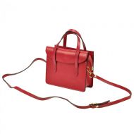Kožená červená crossbody kabelka do ruky v minimalistickém designu Gregorio
