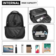 KONO černý moderní elegantní batoh s USB portem UNISEX