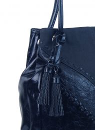 Moderní tmavě modrá dámská kabelka přes rameno 5128-BB