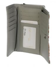GROSSO Kožená dámská peněženka v barevném motivu RFID šedá v dárkové krabičce PN29