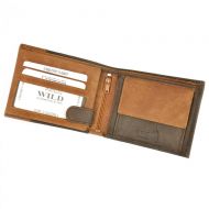 Kožená hnědá pánská peněženka RFID v krabičce WILD