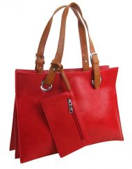 Moderní dámská kabelka přes rameno červená
