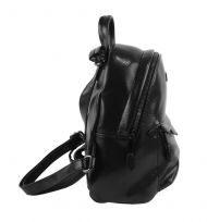 Malý černý lesklý dámský batůžek / kabelka 4827-TS
