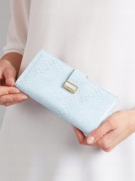 Světle modrá hadí dámská peněženka v dárkové krabičce MILANO DESIGN