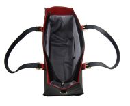 Černá velká kabelka s červenými doplňky S573 GROSSO