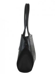 Černá elegantní kroko kabelka přes rameno S698 GROSSO