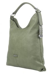 Moderní velká hráškově zelená kombinovaná dámská kabelka 3753-DE