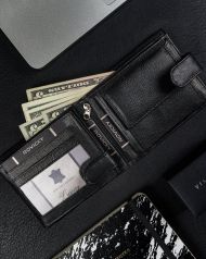 Ronaldo Kožená černá pánská peněženka v krabičce