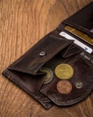 Kožená hnědá menší pánská peněženka RFID v krabičce ALWAYS WILD
