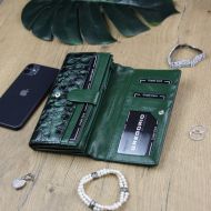 Gregorio Kožená tmavě smaragdová dámská peněženka dárkové krabičce