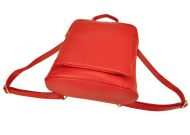 Kožený dámský módní batůžek s čelní kapsou Patrizia Piu tmavě červený