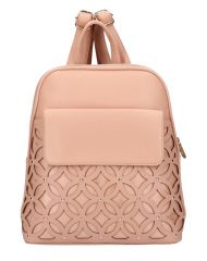 Růžový dámský módní batůžek v perforovaném designu AM0109