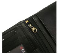 Bellugio Kožená černá pánská peněženka s ozdobným prošíváním v dárkové krabičce