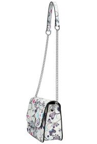 Crossbody dámská kabelka na řetízku v květovaném motivu XS7033 bílá