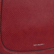Tmavší červená oblá crossbody dámská kabelka v hadím designu NEW BERRY