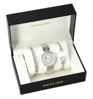 SKYLINE dámská dárková sada stříbrné hodinky s náramky SM0017