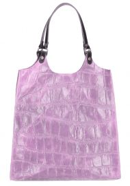 Kožená velká dámská kabelka Ginevra lila fialová