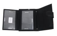 GROSSO Kožená pánská peněženka černá-červená RFID se zápinkou v krabičce
