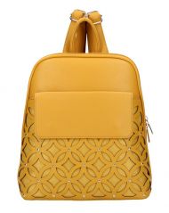 Žlutý dámský módní batůžek v perforovaném designu AM0109