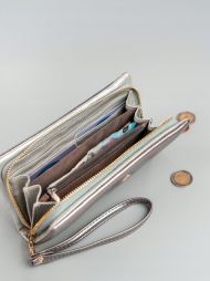 Stříbrná dámská peněženka s obvodovým zipem v krabičce MILANO DESIGN