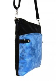 Elegantní malá dámská crossbody kabelka 16216 modro-černá