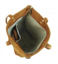 Kožená velká fuchsiová broušená praktická dámská kabelka
