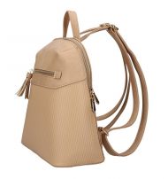 Béžovo-hnědý módní dámský batůžek s čelní kapsou AM0065